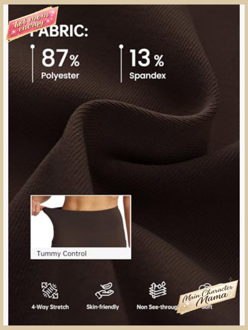 High Waist Flare Leggings with Pockets Yoga Pants Tummy Control 27-33in - Picture 4 of 7